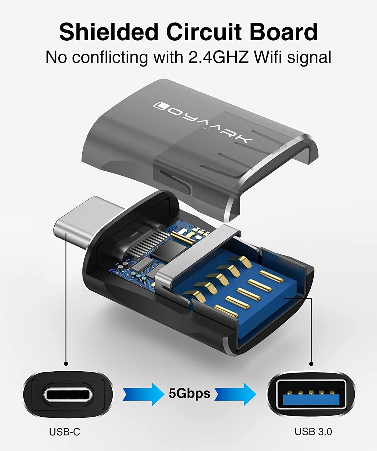 USB C to USB 3.0 Adapter 4 Pack, USB C Male to USB Female Adapter, USB-C to USB-A Adapter, Type C to USB Adapter Compatible with Ipad Iphone Max Airpods 3 Samsung Galaxy and Other Type C Devices Etc
