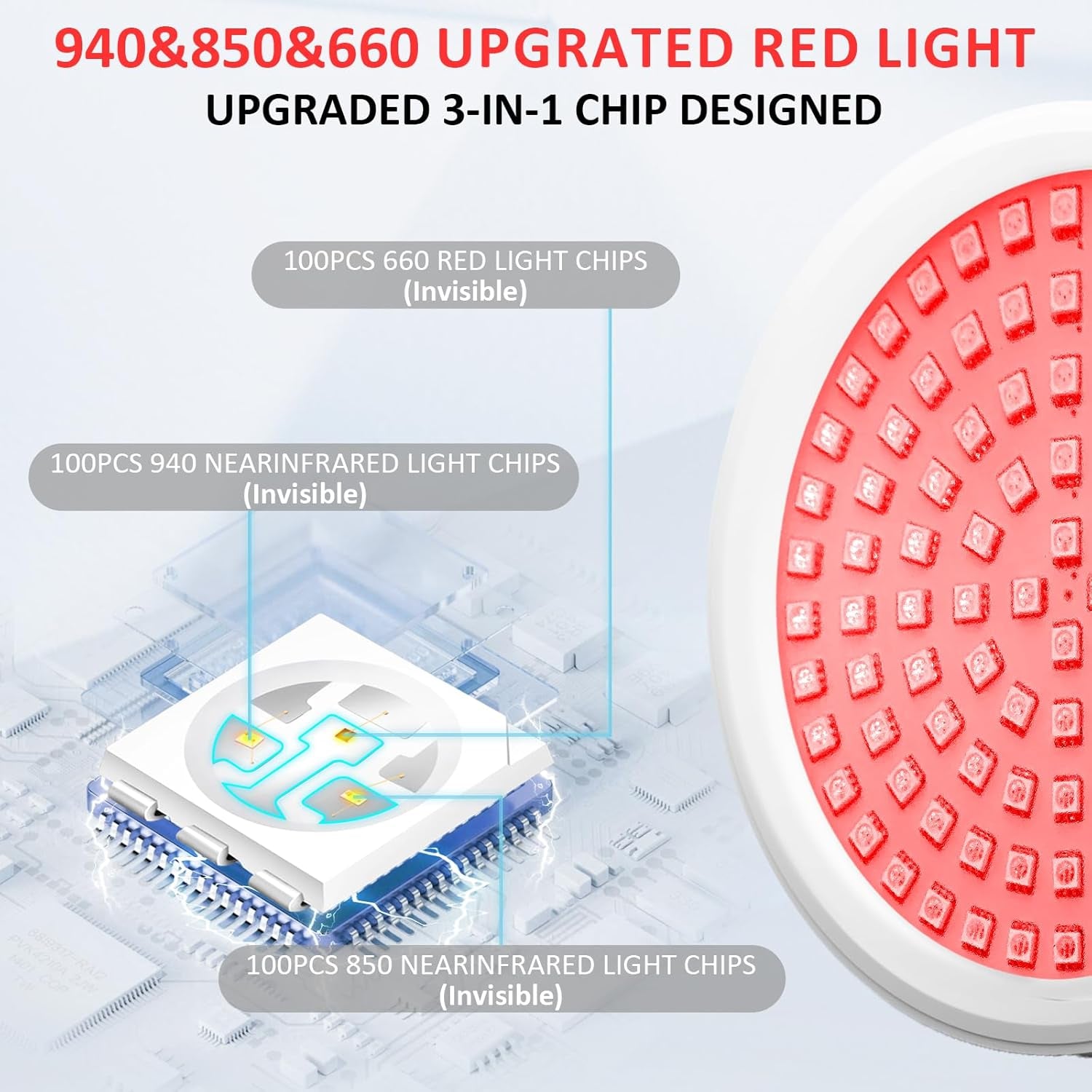 Red Light Lamp, Infrared Light, Height Adjustable & Angle Adjustable & Timer, 100Leds Red Lamp for Home Use